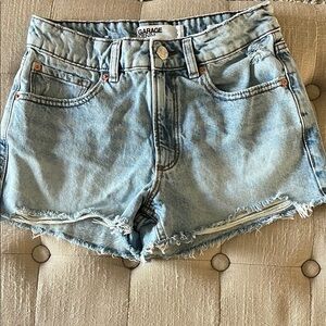 Garage Blue Jean Shorts Distressed High-Waisted. New Condition.
